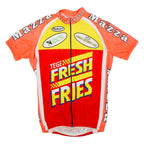 TEKER Mazza Cycles Full Zip Cycling Mens Jersey Red High Neck M