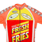 TEKER Mazza Cycles Full Zip Cycling Mens Jersey Red High Neck M