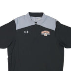 UNDER ARMOUR Mens Black & Grey Ripken Experience T-Shirt L Short Sleeve Zip Neck