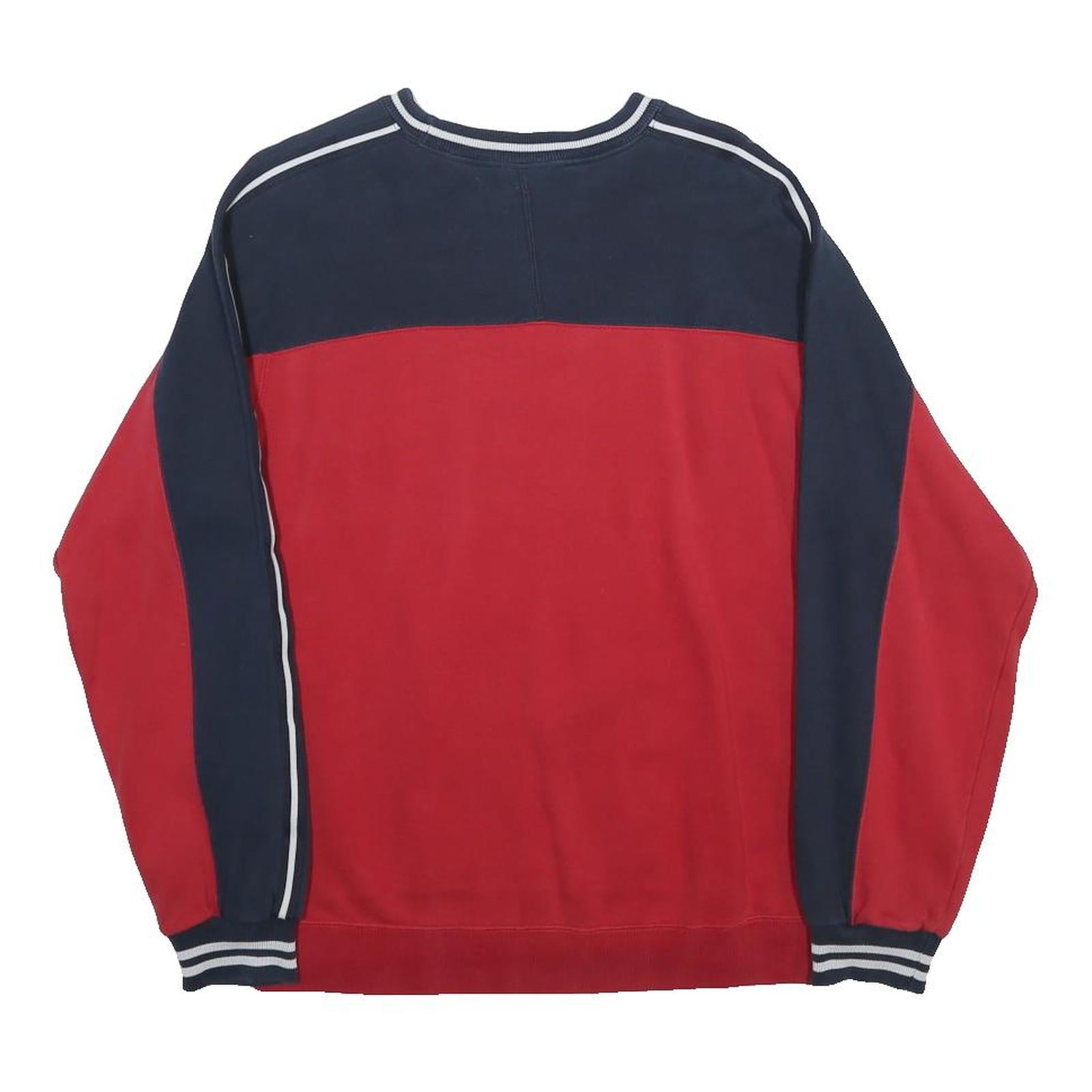 CHAMPION Mens Red & Navy Crew Neck M Cotton Blend Sweatshirt Retro Style
