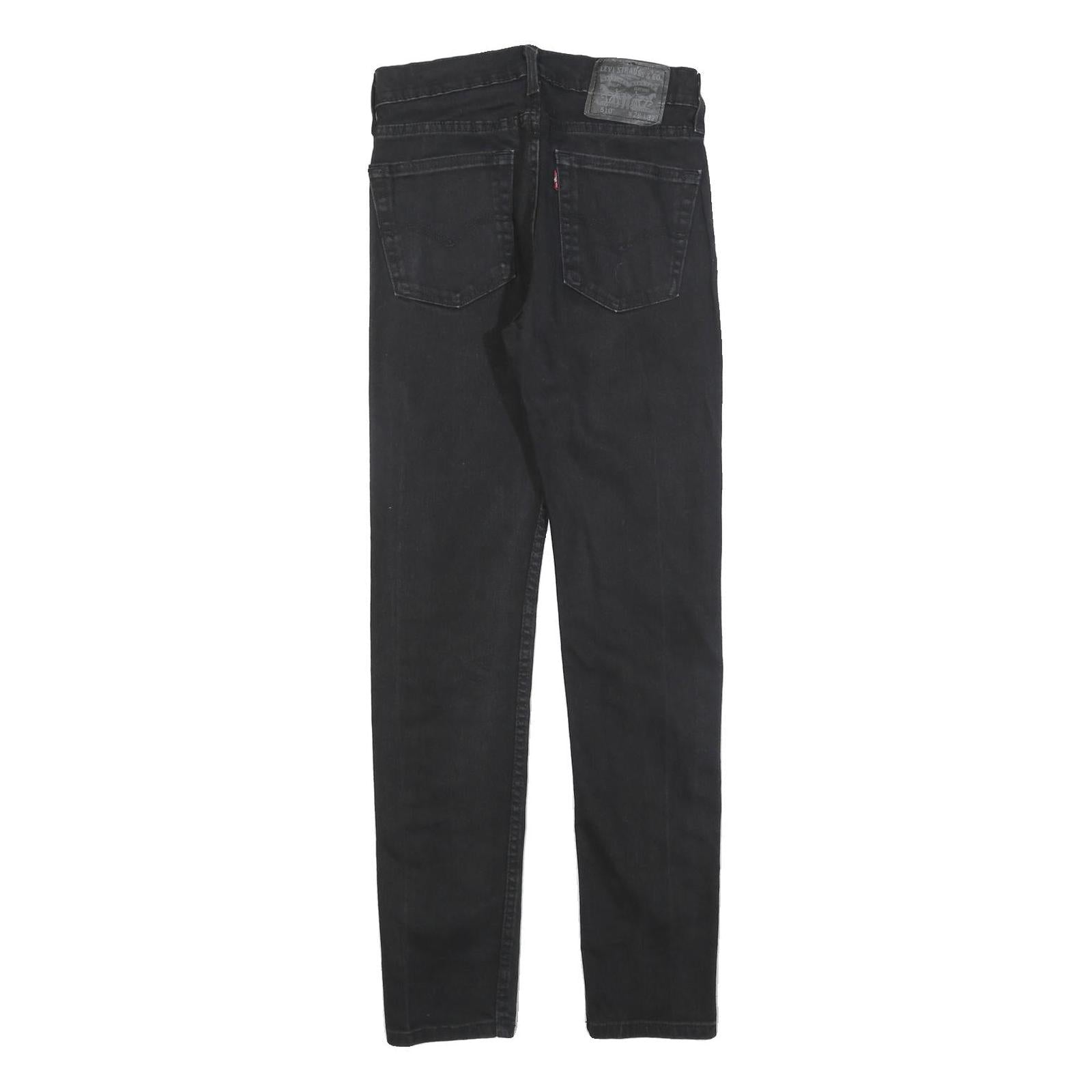 LEVI'S 510 Mens Jeans Black Slim Skinny Denim Raw W28 L32 Stretch Cotton Blend