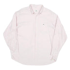 LACOSTE Mens Pink Plain Long Sleeve Shirt XL Classic Cotton Blend Button Down