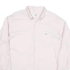 LACOSTE Mens Pink Plain Long Sleeve Shirt XL Classic Cotton Blend Button Down