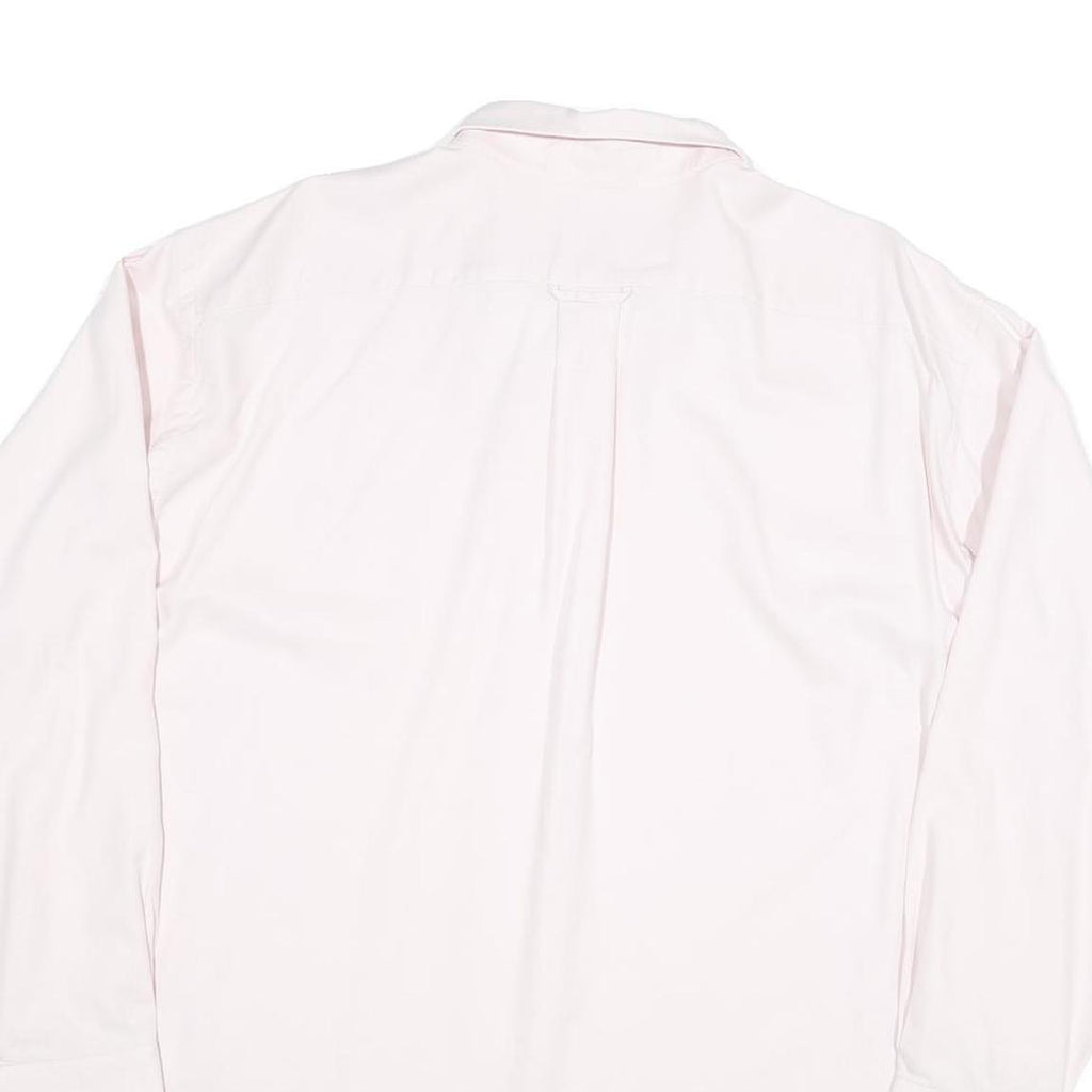 LACOSTE Mens Pink Plain Long Sleeve Shirt XL Classic Cotton Blend Button Down