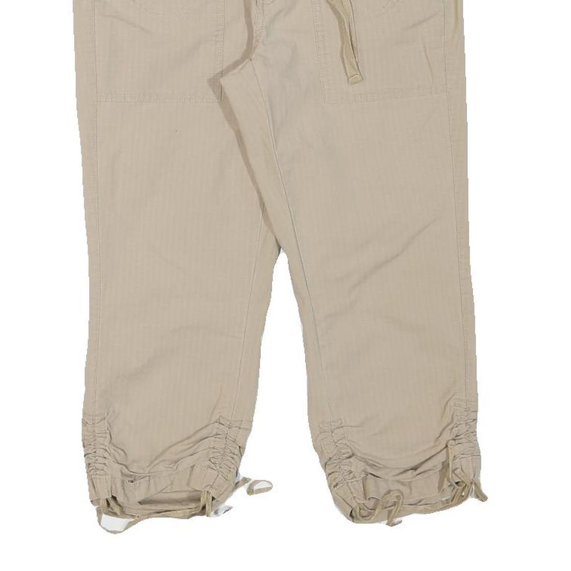 ARIZONA JEAN COMPANY Womens Beige Casual Shorts S W28 Drawstring Pockets Cropped