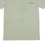 CARHARTT Mens Green Pocket T-Shirt S Short Sleeve Crew Neck Logo Graphic