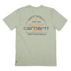 CARHARTT Mens Green Pocket T-Shirt S Short Sleeve Crew Neck Logo Graphic