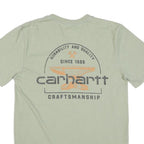 CARHARTT Mens Green Pocket T-Shirt S Short Sleeve Crew Neck Logo Graphic