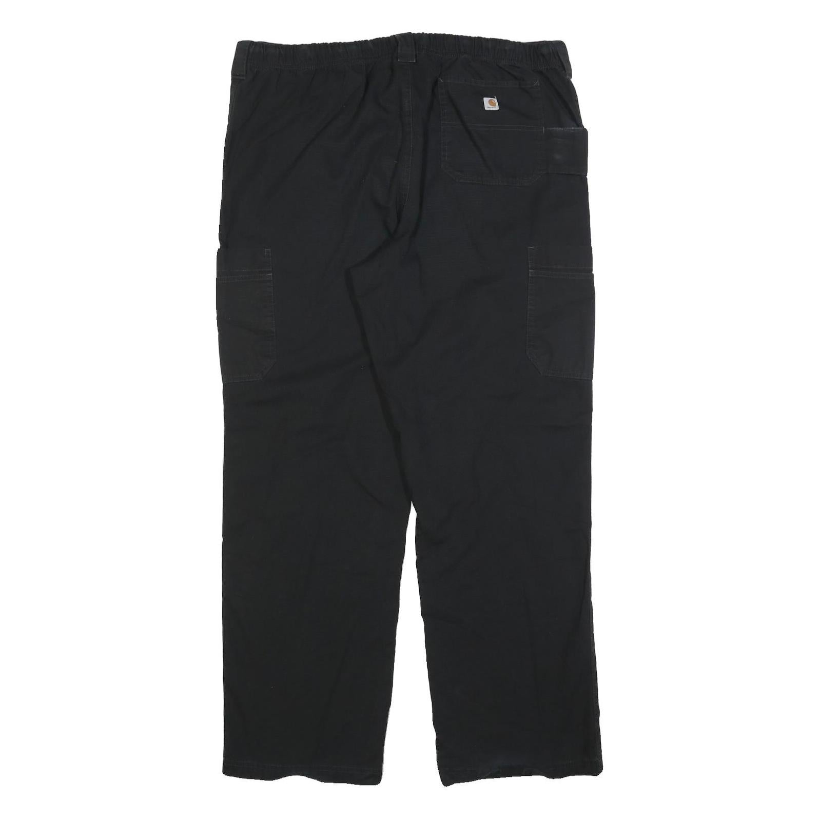CARHARTT Mens Black Cotton Blend Relaxed Straight Trousers W40 L32 Workwear
