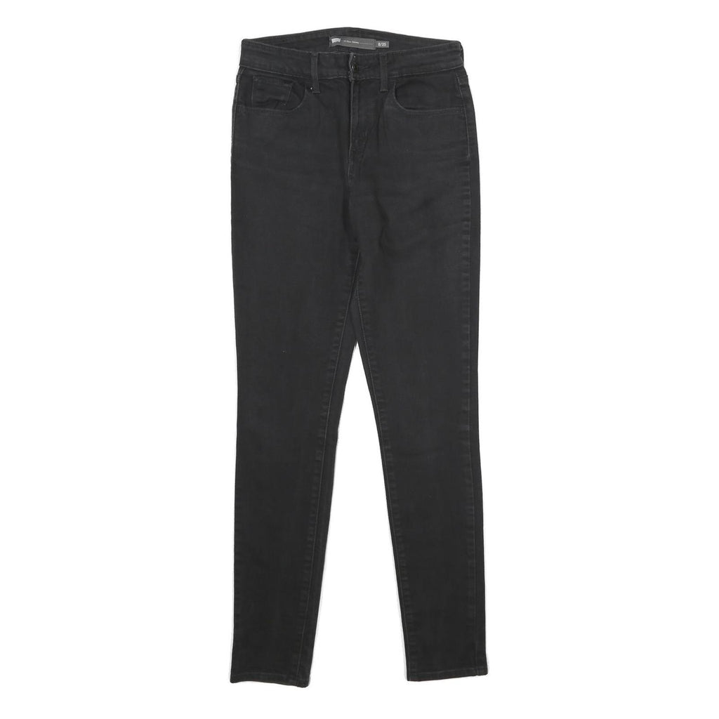 LEVI'S Womens Hi-Rise Skinny Slim Black Denim W25 L30 Stretch Cotton Blend Jeans