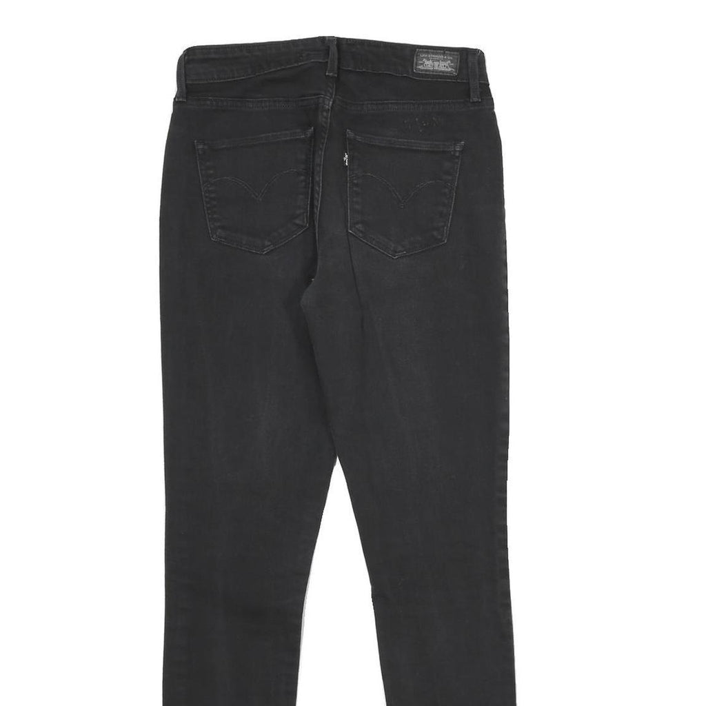LEVI'S Womens Hi-Rise Skinny Slim Black Denim W25 L30 Stretch Cotton Blend Jeans
