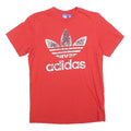 ADIDAS Mens Red Crew Neck Short Sleeve Graphic T-Shirt S Cotton Blend