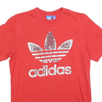 ADIDAS Mens Red Crew Neck Short Sleeve Graphic T-Shirt S Cotton Blend