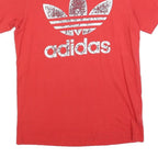 ADIDAS Mens Red Crew Neck Short Sleeve Graphic T-Shirt S Cotton Blend