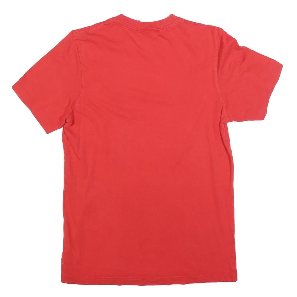 ADIDAS Mens Red Crew Neck Short Sleeve Graphic T-Shirt S Cotton Blend