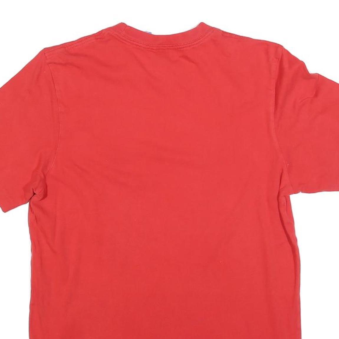 ADIDAS Mens Red Crew Neck Short Sleeve Graphic T-Shirt S Cotton Blend