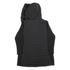 CALVIN KLEIN Womens Black Quilted Jacket XL Polyester Blend Asymmetric Zip Faux