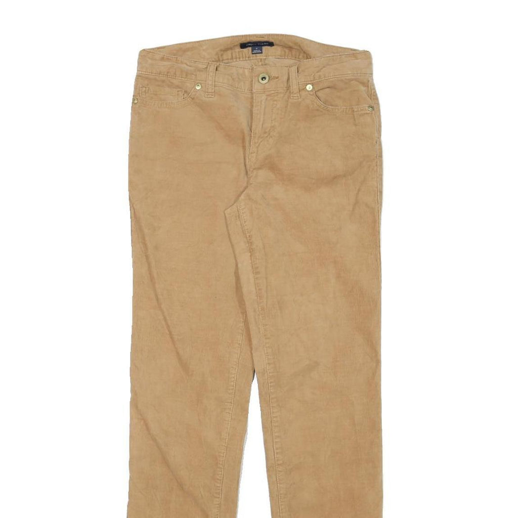 TOMMY HILFIGER Womens Cotton Blend Beige Slim Straight Trousers W28 L30 Classic