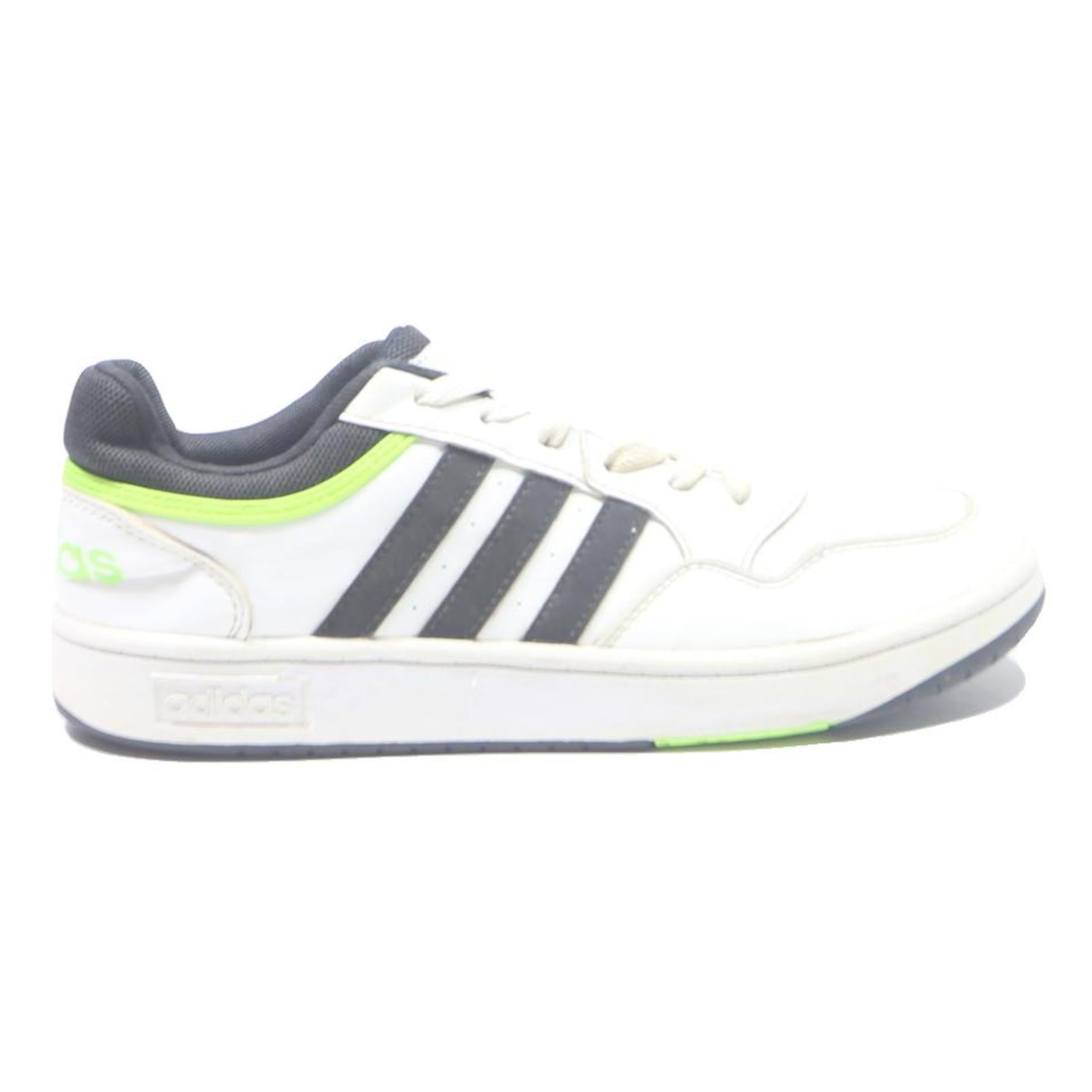 ADIDAS Court Point Mens Low Top Trainers White Black & Lime Green Leather UK 6.5