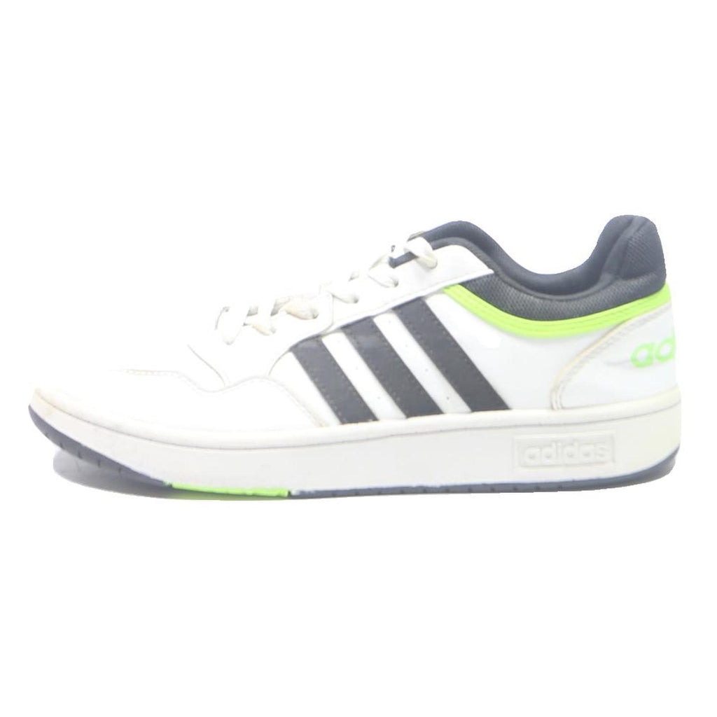 ADIDAS Court Point Mens Low Top Trainers White Black & Lime Green Leather UK 6.5