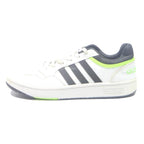 ADIDAS Court Point Mens Low Top Trainers White Black & Lime Green Leather UK 6.5