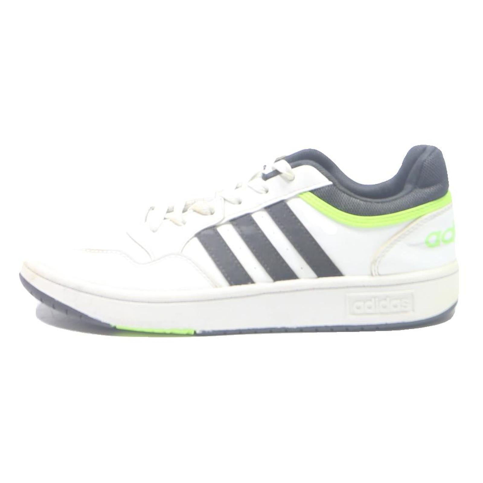 ADIDAS Court Point Mens Low Top Trainers White Black & Lime Green Leather UK 6.5