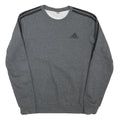 ADIDAS Mens Grey Sweatshirt Crew Neck M Cotton Blend Athletic Pullover