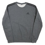 ADIDAS Mens Grey Sweatshirt Crew Neck M Cotton Blend Athletic Pullover
