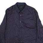 TED BAKER Mens Shirt Blue Crazy Pattern Long Sleeve M