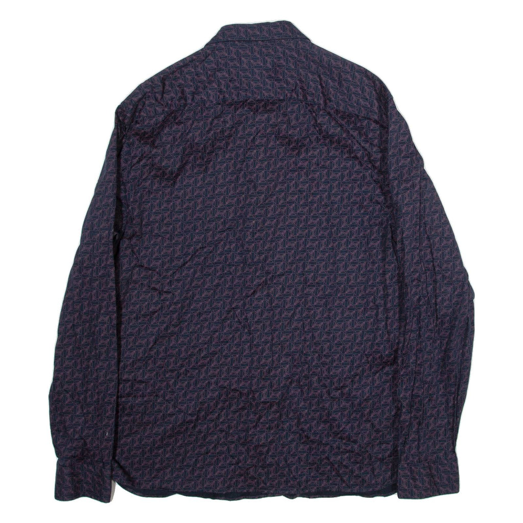 TED BAKER Mens Shirt Blue Crazy Pattern Long Sleeve M