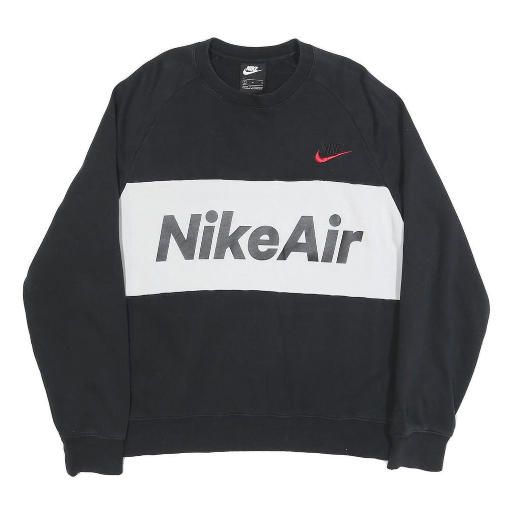 NIKE Mens Black & White Nike Air Crew Neck M Sweatshirt Cotton Blend Casual