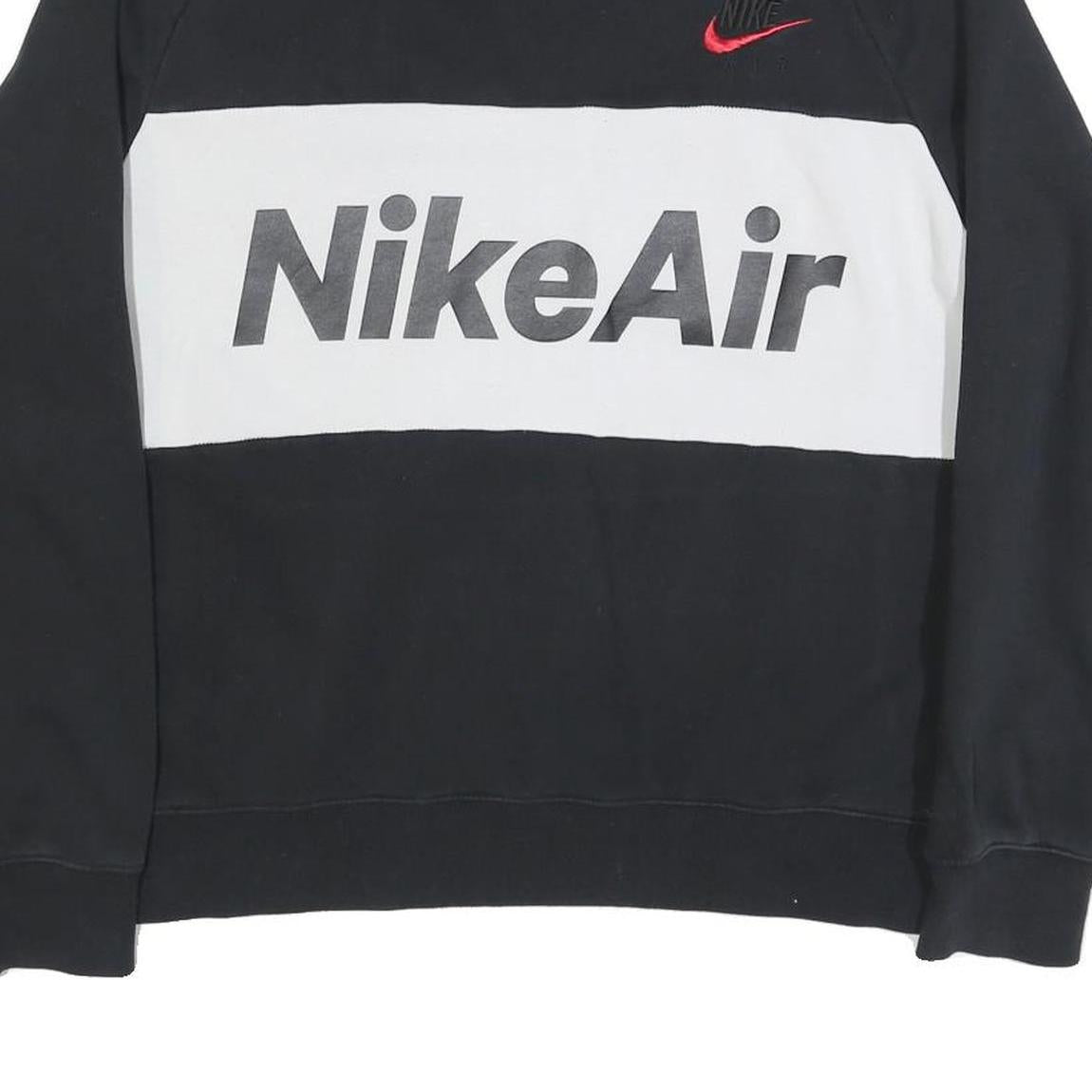 NIKE Mens Black & White Nike Air Crew Neck M Sweatshirt Cotton Blend Casual
