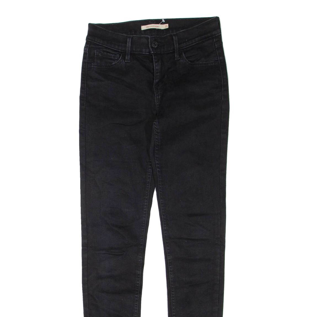 LEVI'S 710 Womens Jeans Black Regular Skinny W25 L30