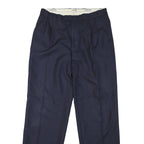 Mens Navy Regular Fit Polyester Shirt Button Closure Trousers W30 L32 Formal