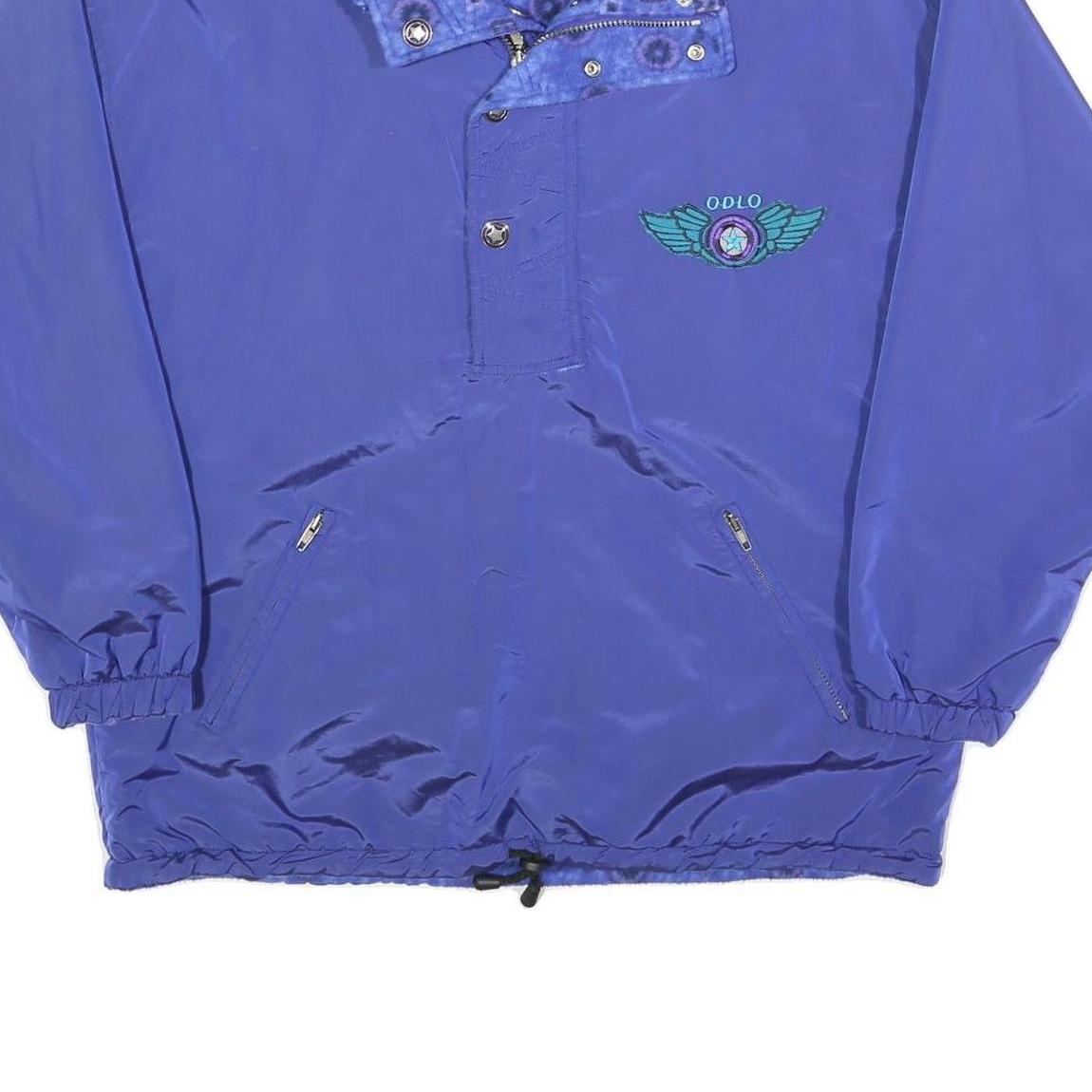 ODLO Mens Blue Jacket L Polyester Blend Zip Plain Lightweight Sportswear