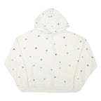 CHAMPION Womens White Multicolour Logo Print Pullover Hoodie L Casual Cotton