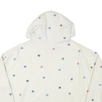 CHAMPION Womens White Multicolour Logo Print Pullover Hoodie L Casual Cotton