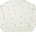 CHAMPION Womens White Multicolour Logo Print Pullover Hoodie L Casual Cotton