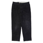 WEST BAY Pleated Chino Mens Corduroy Trousers Blue Straight 90s W35 L30