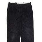 WEST BAY Pleated Chino Mens Corduroy Trousers Blue Straight 90s W35 L30