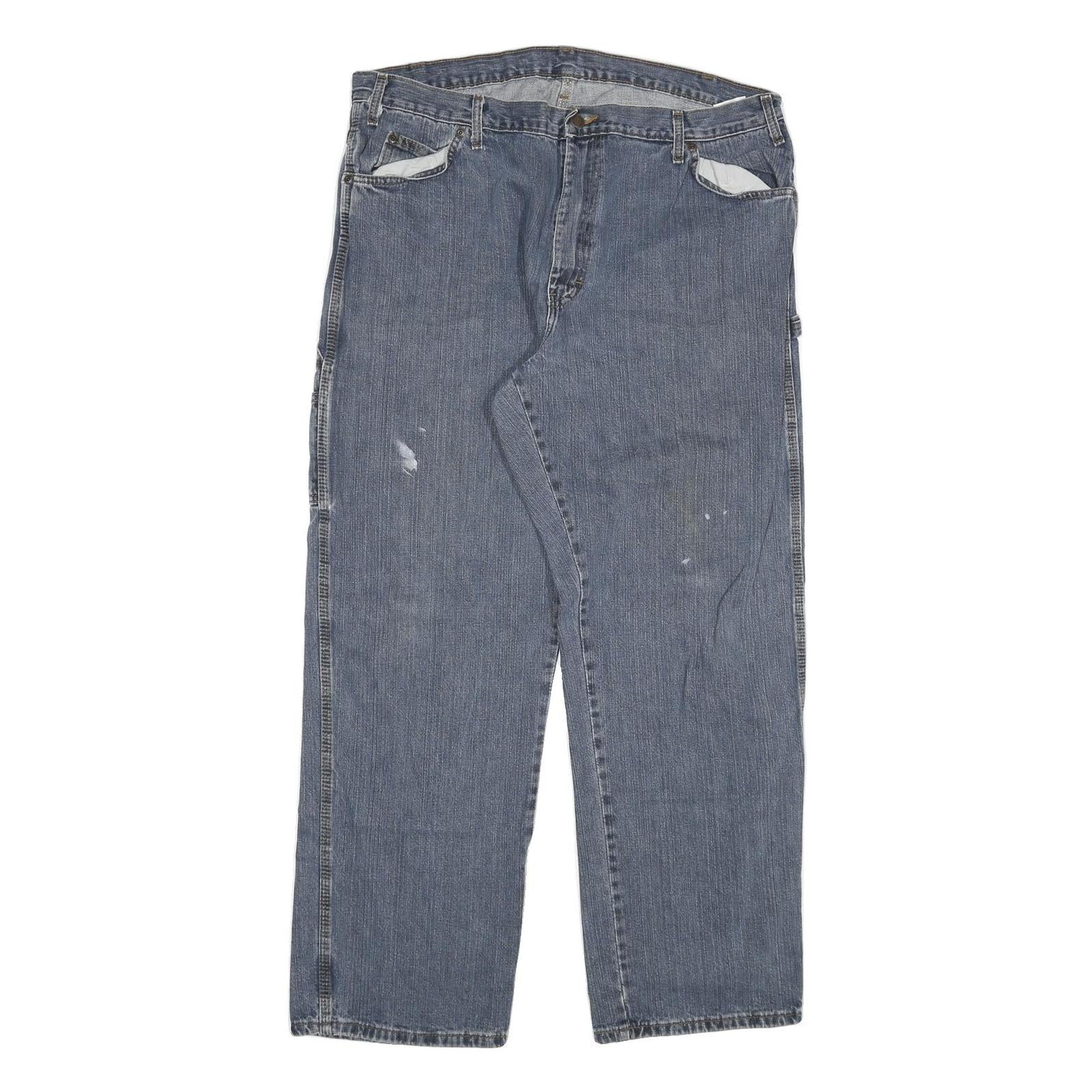 DICKIES Mens Relaxed Blue Denim Jeans W40 L32 Workwear Casual Zip Closure