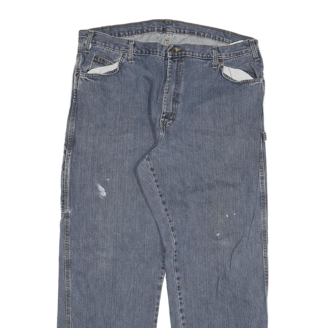 DICKIES Mens Relaxed Blue Denim Jeans W40 L32 Workwear Casual Zip Closure