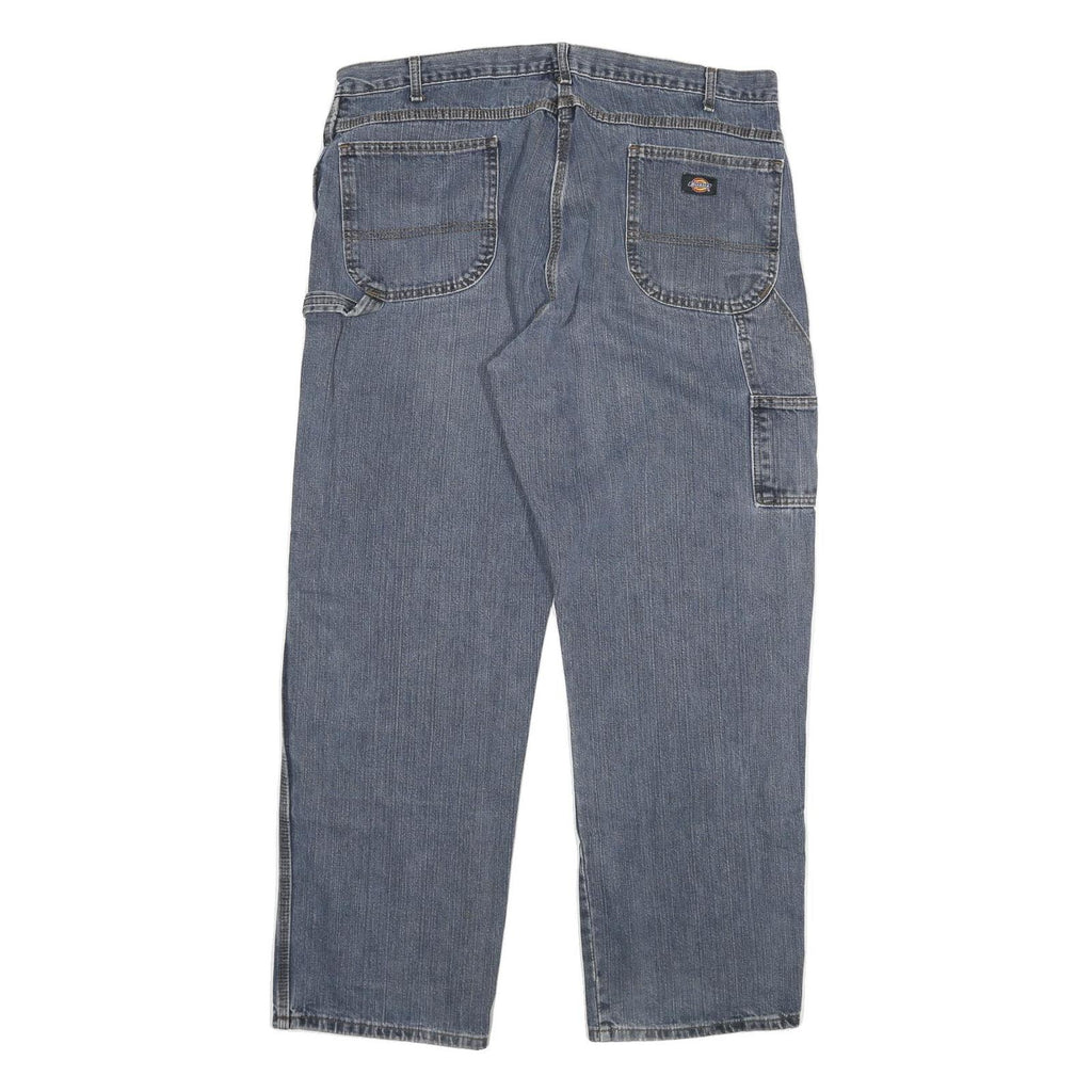 DICKIES Mens Relaxed Blue Denim Jeans W40 L32 Workwear Casual Zip Closure