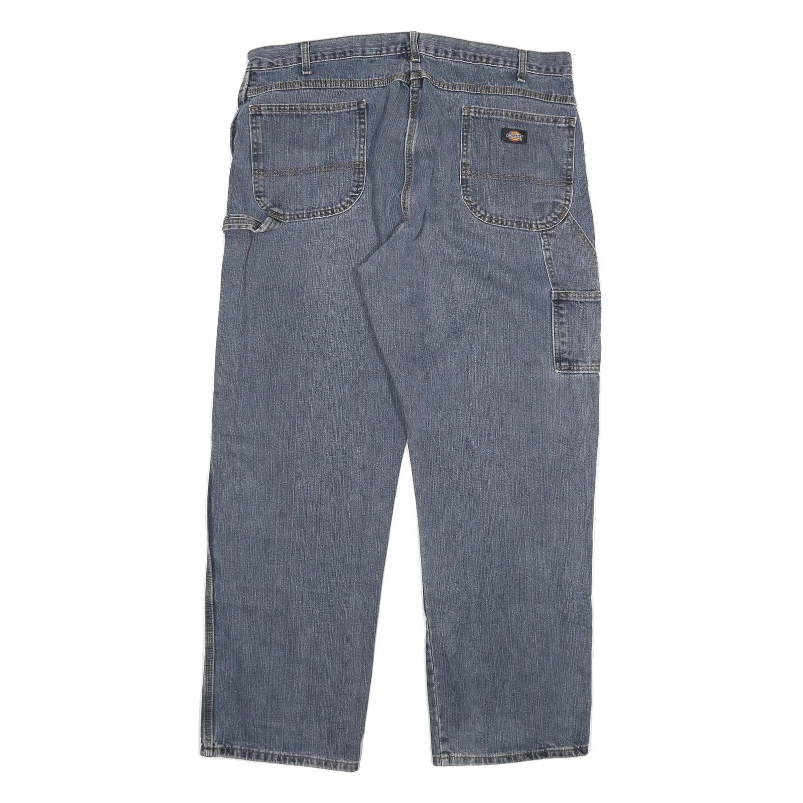 DICKIES Mens Relaxed Blue Denim Jeans W40 L32 Workwear Casual Zip Closure