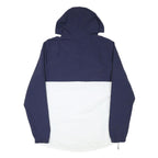 FILA Mens Navy & White Logo Print Hoodie Jacket S Polyester Blend Plain Zip