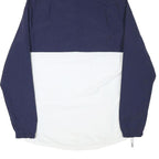 FILA Mens Navy & White Logo Print Hoodie Jacket S Polyester Blend Plain Zip