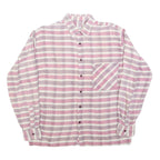 FARMERS Mens Pink White Stripe Shirt M Button Long Sleeve Cotton Blend Casual
