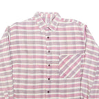 FARMERS Mens Pink White Stripe Shirt M Button Long Sleeve Cotton Blend Casual