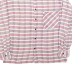 FARMERS Mens Pink White Stripe Shirt M Button Long Sleeve Cotton Blend Casual