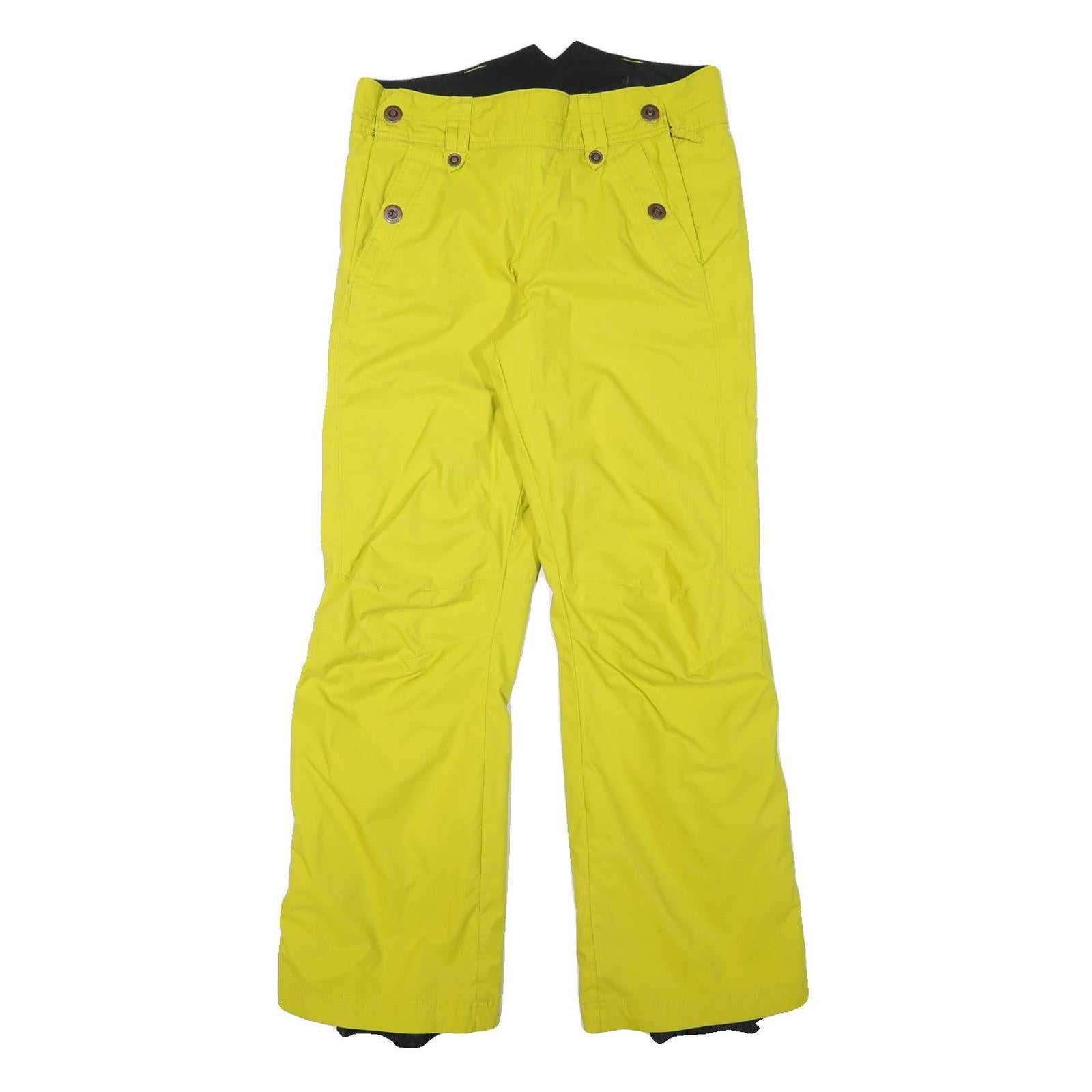 COLUMBIA Lined Womens Polyester Blend Yellow Relaxed Trousers W32 L30 Outdoor